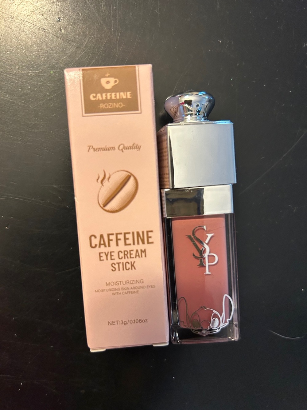 Caffeine Eye Cream Stick - Rose Beige by (blank) Cream lip gloss